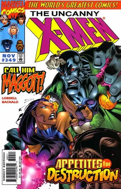 Uncanny X-Men, Vol. 1 #349 Direct Edition comic book cover, 1997