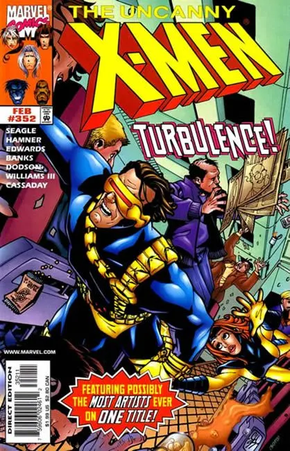 Uncanny X-Men, Vol. 1 #352 Direct Edition comic book cover, 1998
