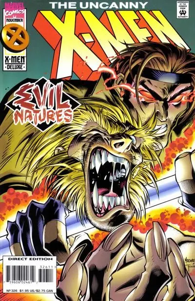 Uncanny X-Men, Vol. 1 #326 Direct Deluxe Edition comic book cover, 1995