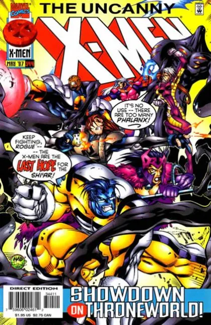 Uncanny X-Men, Vol. 1 #344 Direct Edition comic book cover, 1997