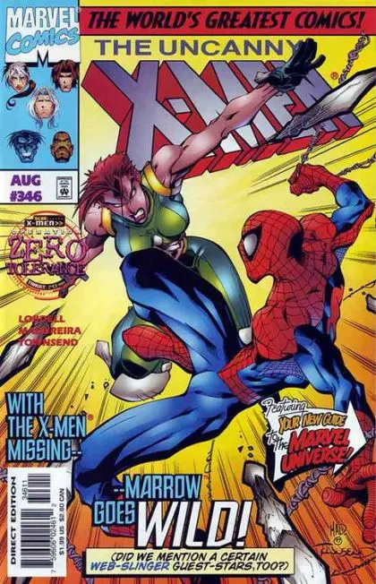 Uncanny X-Men, Vol. 1 #346 Direct Edition comic book cover, 1997