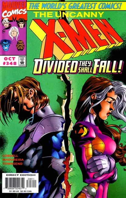 Uncanny X-Men, Vol. 1 #348 Direct Edition comic book cover, 1997