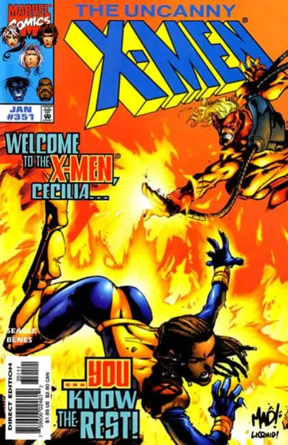 Uncanny X-Men, Vol. 1 #351 Direct Edition comic book cover, 1998