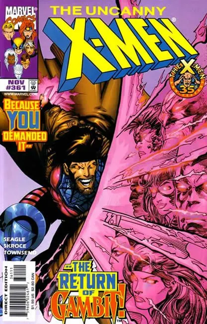 Uncanny X-Men, Vol. 1 #361 Direct Edition comic book cover, 1998