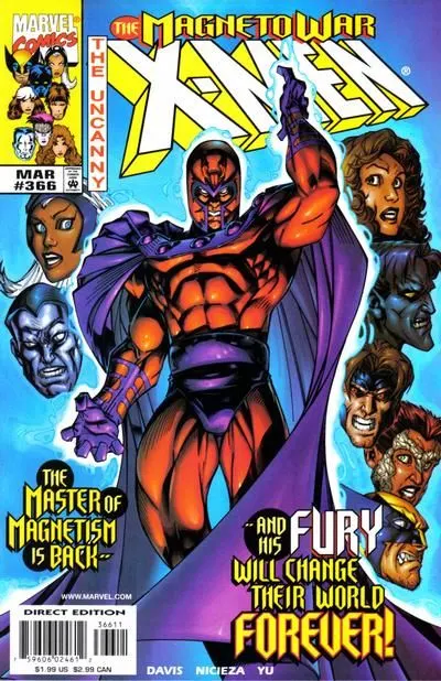Uncanny X-Men, Vol. 1 #366 Direct Edition comic book cover, 1999