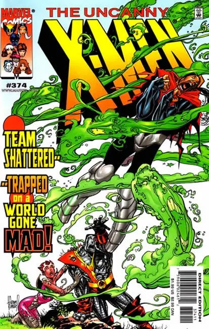 Uncanny X-Men, Vol. 1 #374 Direct Edition comic book cover, 1999