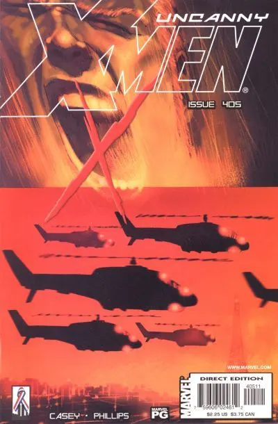 Uncanny X-Men, Vol. 1 #405 Direct Edition comic book cover, 2002