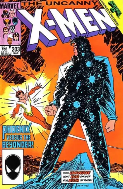 Uncanny X-Men, Vol. 1 #203 Direct Edition comic book cover, 1986