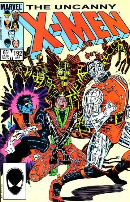 Uncanny X-Men, Vol. 1 #192 Direct Edition comic book cover, 1985