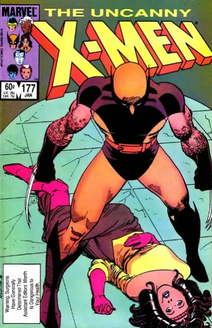 Uncanny X-Men, Vol. 1 #177 Direct Edition comic book cover, 1984