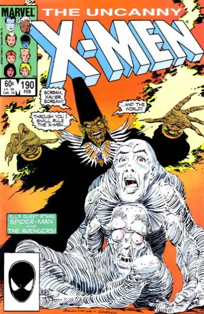 Uncanny X-Men, Vol. 1 #190 Direct Edition comic book cover, 1985