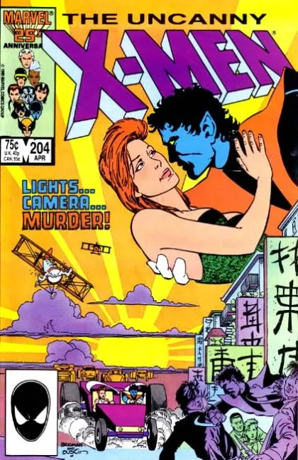 Uncanny X-Men, Vol. 1 #204 Direct Edition comic book cover, 1986