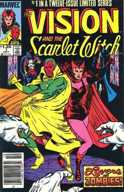 Vision and the Scarlet Witch, Vol. 2 #1 Newsstand Edition comic book cover, 1985