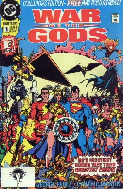 War of the Gods #1 Collector's Direct Edition comic book cover, 1991
