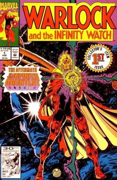 Warlock and the Infinity Watch #1 Direct Edition comic book cover, 1992