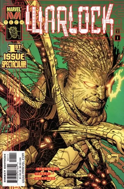 Warlock (Marvel Tech) #1 comic book cover, 1999