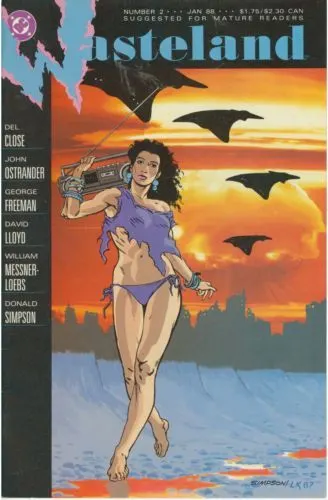 Wasteland (DC) #2 comic book cover, 1988