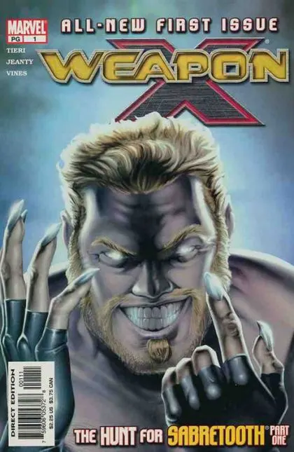 Weapon X, Vol. 2 #1 Direct Edition comic book cover, 2002