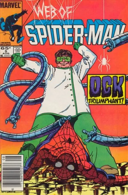 Web of Spider-Man, Vol. 1 #5 Newsstand Edition comic book cover, 1985