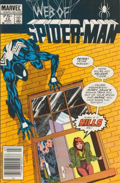 Web of Spider-Man, Vol. 1 #12 Newsstand Edition comic book cover, 1986