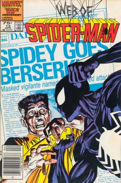 Web of Spider-Man, Vol. 1 #13 Newsstand Edition comic book cover, 1986