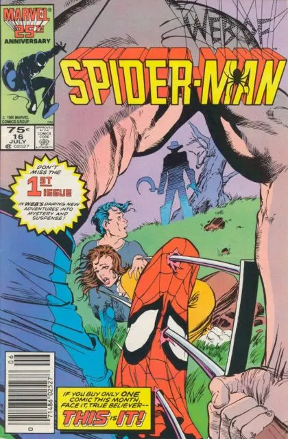 Web of Spider-Man, Vol. 1 #16 Newsstand Edition comic book cover, 1986