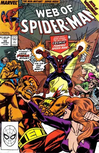 Web of Spider-Man, Vol. 1 #59 Direct Edition comic book cover, 1989