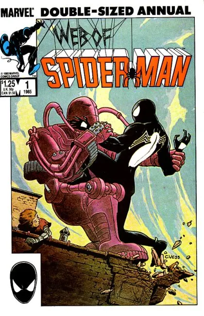 Web of Spider-Man, Vol. 1 Annual #1 Direct Edition comic book cover, 1985