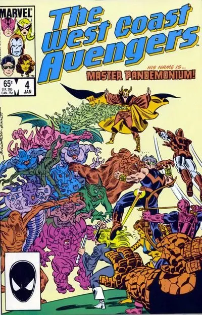 The West Coast Avengers, Vol. 2 #4 Direct Edition comic book cover, 1986
