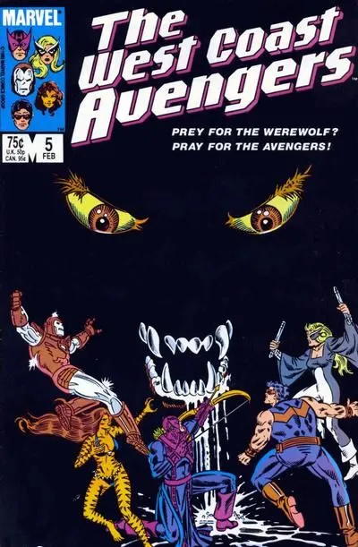The West Coast Avengers, Vol. 2 #5 Direct Edition comic book cover, 1986